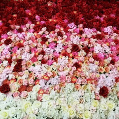 Realistic Artificial Flower Wall with Faux Roses & Hydrangeas - Perfect for Wedding Decorations, Window Displays, and Photoshoot Backdrops