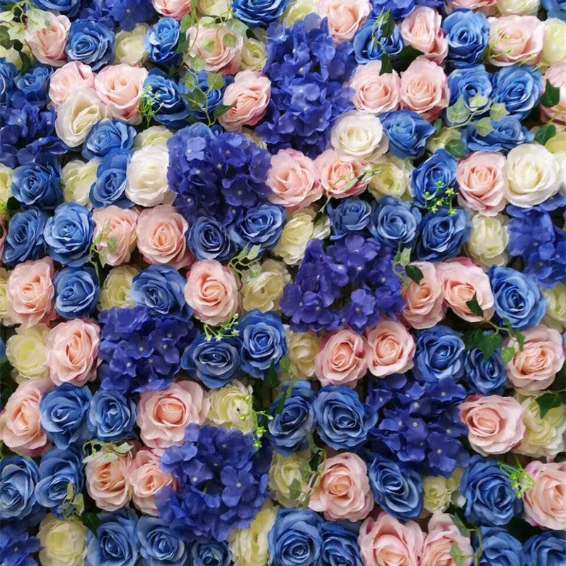 Realistic Artificial Flower Wall with Faux Roses & Hydrangeas - Perfect for Wedding Decorations, Window Displays, and Photoshoot Backdrops