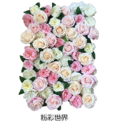 Realistic Artificial Flower Wall with Faux Roses & Hydrangeas - Perfect for Wedding Decorations, Window Displays, and Photoshoot Backdrops