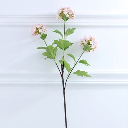 Realistic Wooden Hydrangea Faux Flower Decor - Perfect for Home, Photography, and Wedding Props - Vibrant 3-Headed Design