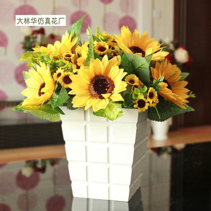 Stunning 7-Head Sunflower Arrangement - Realistic Artificial Flowers for a Bright and Cheerful Decor | Perfect for Home, Weddings, and Events