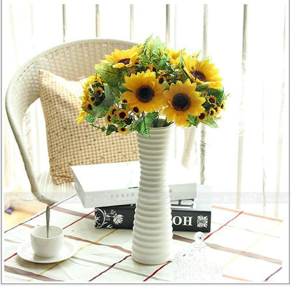 Stunning 7-Head Sunflower Arrangement - Realistic Artificial Flowers for a Bright and Cheerful Decor | Perfect for Home, Weddings, and Events