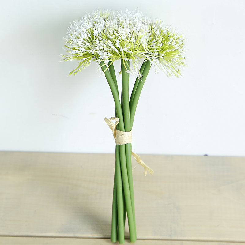 Vibrant Artificial Green Onion and Dandelion Faux Flowers - Perfect for Floral Arrangements, Home Decor, Photography Props, and Indoor Plant Displays