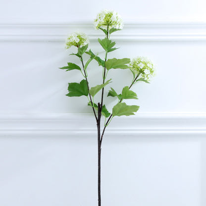 Realistic Wooden Hydrangea Faux Flower Decor - Perfect for Home, Photography, and Wedding Props - Vibrant 3-Headed Design