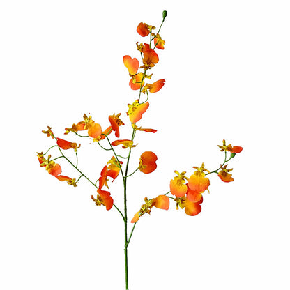 Vibrant Dancing Orchid Faux Flowers - 4 Branch Realistic Peacock Dance Plant for Wedding, Photography, and Home Decoration