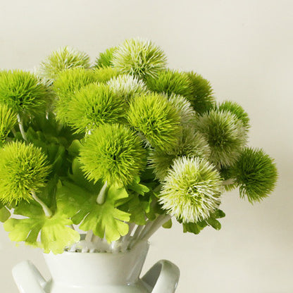 Fresh Single-Stem Faux Flower Decorative Greenery - Charming Artificial Green Balls, Hydrangeas, and Dandelions for Stunning Home Decor