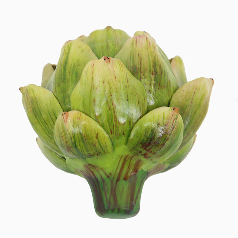 Realistic Artichoke and Rose Fake Flower Arrangement - Stunning Home Decor and Wedding Decorations - Style Your Space with Charming Floral Accents - Model MW25583