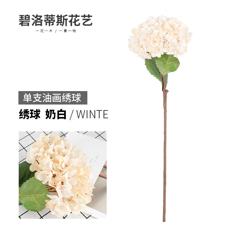 Beautifully Crafted Single Stem Hydrangea Faux Flower - Ideal for Wedding Decorations, Home Decor, and Elegant Display in Windows