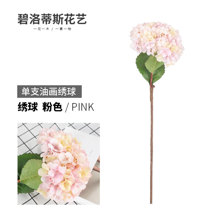 Beautifully Crafted Single Stem Hydrangea Faux Flower - Ideal for Wedding Decorations, Home Decor, and Elegant Display in Windows