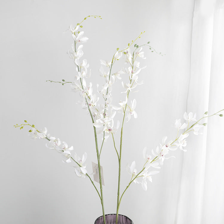 Realistic Three-Pronged Dendrobium Orchid Artificial Flower - Perfect Home Décor for Weddings, Events & Photo Shoots - Durable, Lifelike Design