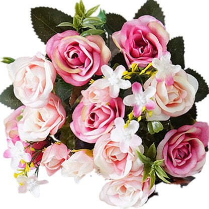 Realistic Faux Rose Bouquet - Elegant Home Décor for Charming Spaces | SH3 Artificial Flowers for Stylish Arrangements