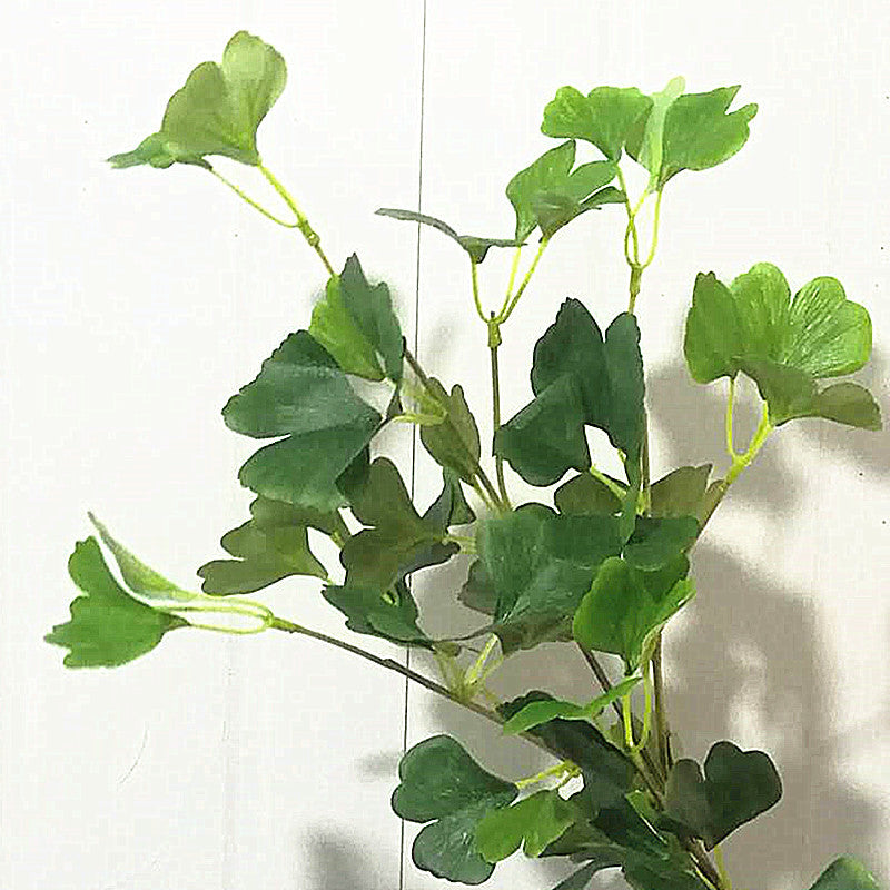 Realistic 4-Branch Long Stem Ginkgo Leaf - Perfect for Home Decor, Wedding Decorations, and Floral Arrangements - Touch-Friendly Artificial Plant Filler