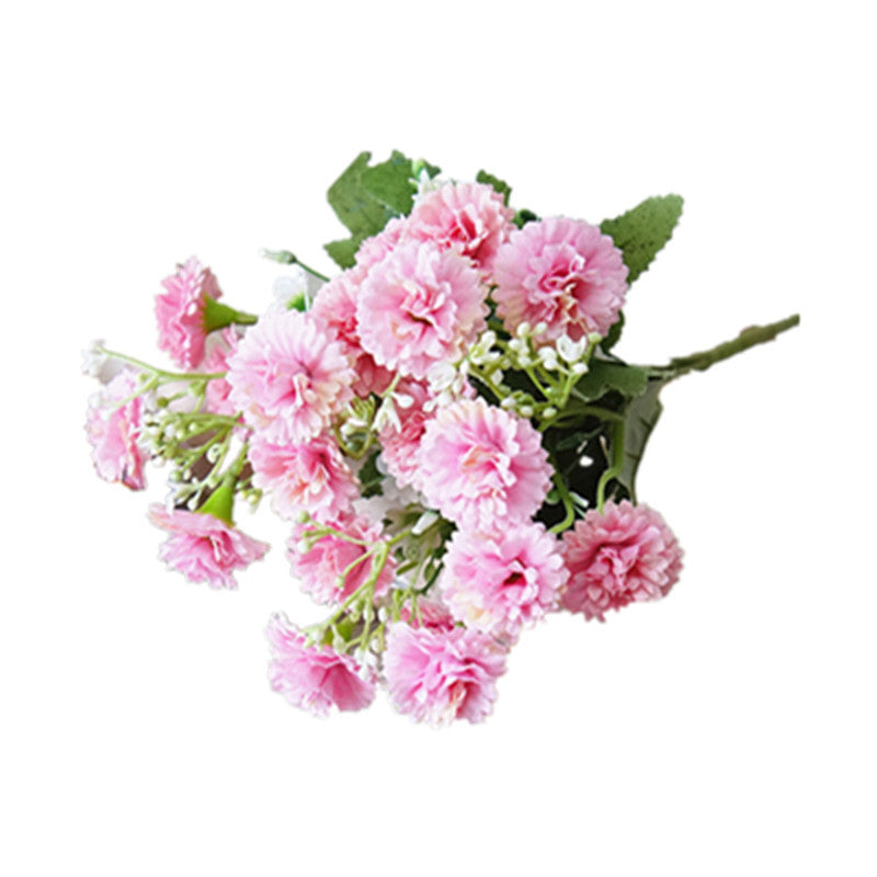 20-Stem Korean Carnation and Lilac Bouquet - Realistic Faux Flowers for Home Décor, Photography, and Stylish Accents