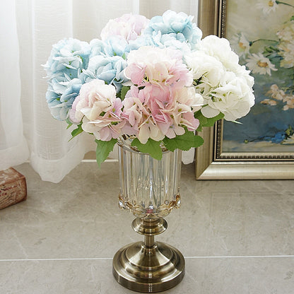 Stylish European-Inspired 5-Head Hydrangea Bouquet - Realistic Faux Flowers for Home Decor, Weddings, and Photography Backdrops