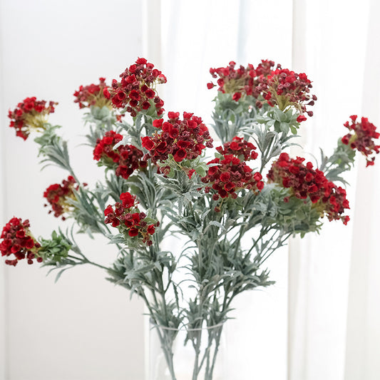 Lifelike Velvet Faux Flower Arrangement with 3 Scented Snowballs - Perfect for Hotel Decor, Home Styling, and Wedding Celebrations with Artificial Silk Greenery