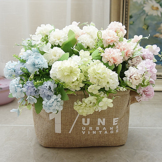 Realistic Faux Hydrangea Spring Fortune Ball - Stunning Decorative Flower for Home Staging, Soft Furnishings, and Landscape Design