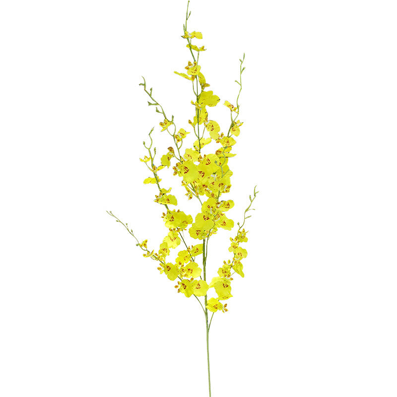 Elegant 7-Branch Dancing Orchid Faux Flowers for Indoor Wedding Decor - Luxurious Floor Arrangement for Spring Celebrations