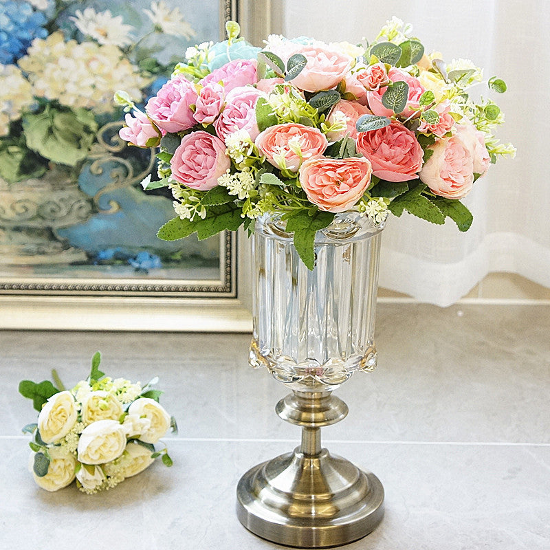 Lifelike Austin Rose Bouquet - 6 Stunning Faux Flowers for Home Décor and Wedding Celebrations - Perfect for Elegant Arrangements