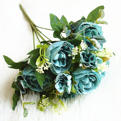 Lifelike Austin Rose Bouquet - 6 Stunning Faux Flowers for Home Décor and Wedding Celebrations - Perfect for Elegant Arrangements