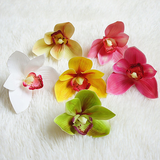 Realistic 3D Orchid Flower Heads for Weddings - Stunning Artificial Floral Accents for Boutonnieres, Corsages, and Event Decorations