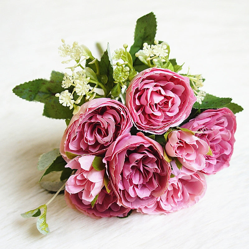 Lifelike Austin Rose Bouquet - 6 Stunning Faux Flowers for Home Décor and Wedding Celebrations - Perfect for Elegant Arrangements