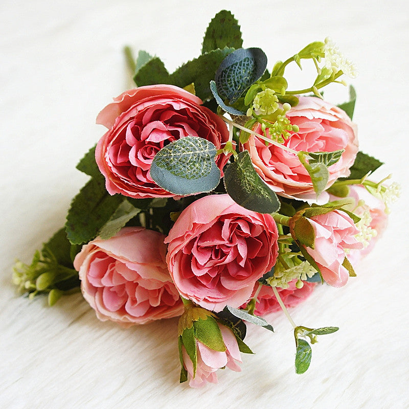 Lifelike Austin Rose Bouquet - 6 Stunning Faux Flowers for Home Décor and Wedding Celebrations - Perfect for Elegant Arrangements