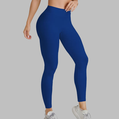 Autumn Winter Seamless Ribbed Yoga Pants for Women Quick Dry High Waisted Running Fitness Leggings