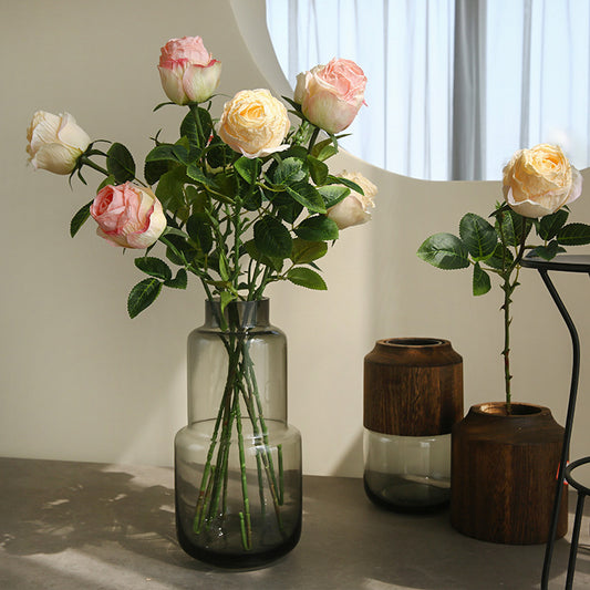 Realistic Single Stem Artificial Rose - Elegant Home Decor for Living Room and Bedroom | Perfect Floral Arrangement Prop for Photography and Airbnbs