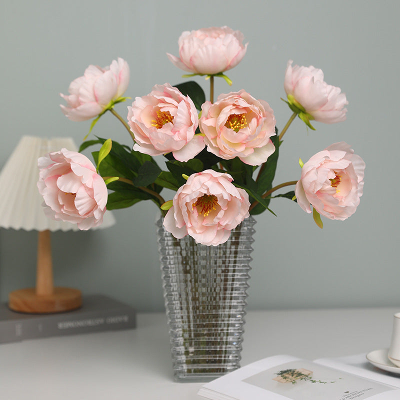 Elegant European Single Stem Faux Peony Flower – Perfect for Home, Restaurant Decor & Wedding Scene Arrangements