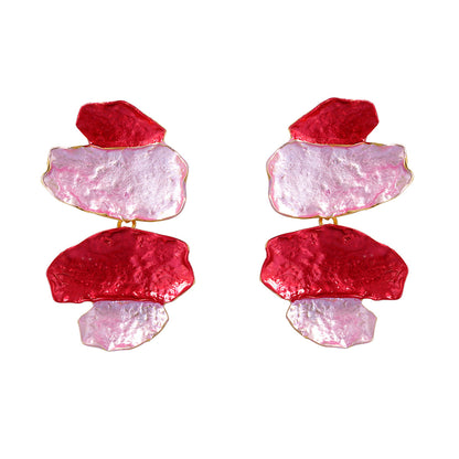 Stylish Minimalist Geometric Alloy Leaf Dangle Earrings – Chic Lightweight Luxury Jewelry for Women