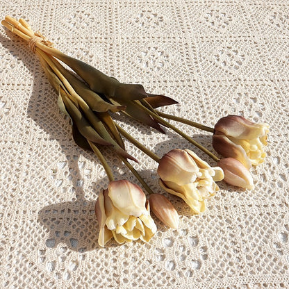 Realistic Soft Silicone Tulip Flowers - Baroque Style Faux Florals for Home Decor, Weddings, and Photography Backdrops