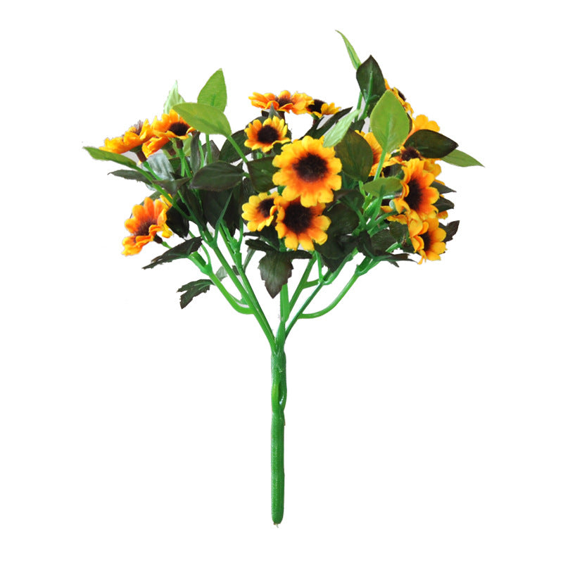 Charming Miniature Artificial Sunflower Décor - Fresh Aesthetic for Living Room | Cute Fake Flower Arrangement for Brightening Spaces