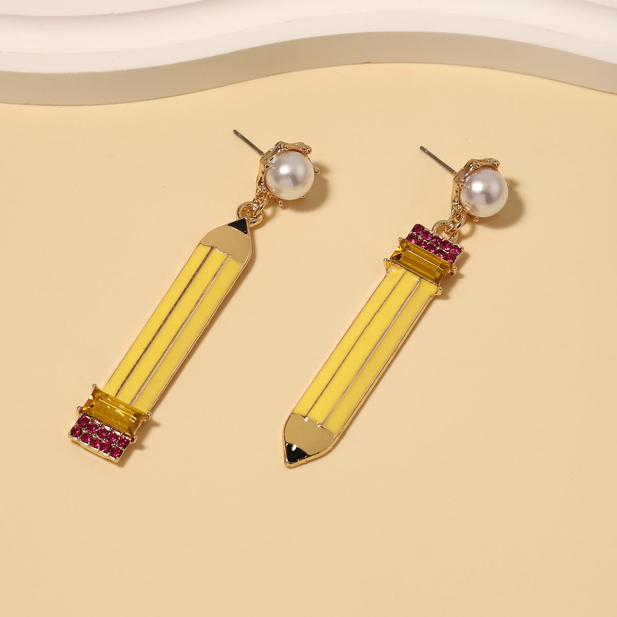 Unique Vintage-Inspired Geometric Alloy Drop Oil Earrings with Pearl Accents - Stylish Casual Statement Jewelry for Every Occasion