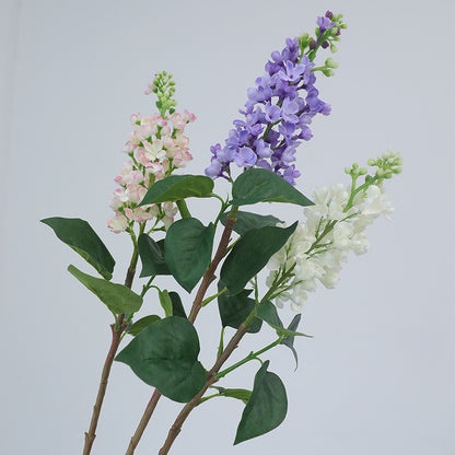 Single Stem Purple Lilac Artificial Flower - Realistic Silk Floral Decoration for Home, Weddings, Hotels, and Event Styling