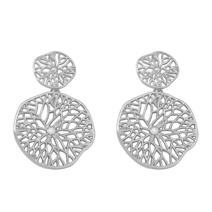 Stylish Vintage-Inspired Hollow Metal Geometric Circle Drop Earrings for Women - Unique Creative Design Perfect for Any Occasion