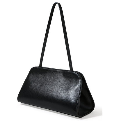 Luxurious French Style Leather Underarm Bag Vegetable Tanned Cowhide Clutch and Crossbody Purse for Women Chic Minimalist Design for Any Occasion