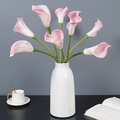 Realistic Miniature Calla Lily in  PU Material - Elegant Floor Decoration for Home and Hotel Living Rooms, Stunning Faux Flower Arrangement