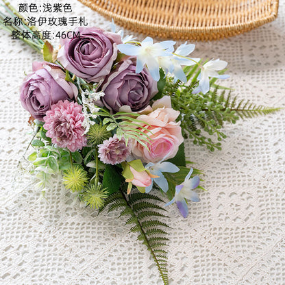 Loi Rose  Artificial Flower Bouquet for Home Decoration - Perfect for Weddings, Wall Décor, and Gift Giving (CF02014)