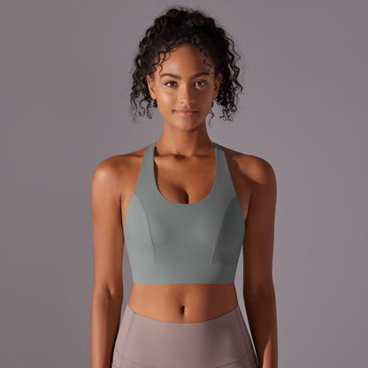 High Impact Sports Bra with Fixed Cups Back Support for Yoga No Show Back Closure Shock Resistant Fitness Tank for Comfort