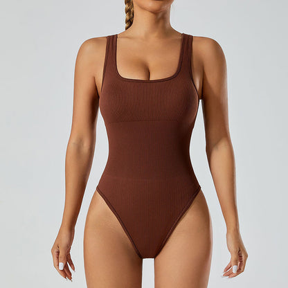 High Performance Ribbed Yoga Bodysuit for Women Enhancing Body Shape Maximum Flexibility and Comfort in Sportswear