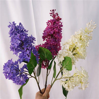 High-Quality Purple Lilac Faux Flowers for Realistic Home Decor - Perfect for Living Room, Bedroom, and Artistic Arrangements in Romantic Purple and White