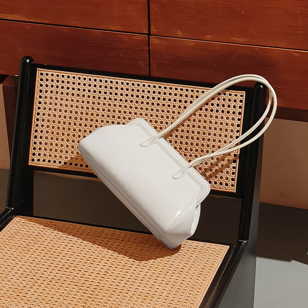 Luxurious French Inspired Genuine Leather Women's Underarm Bag Chic Cowhide Design for Effortless Style and Durability