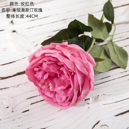 Austin Realistic Touch Moisturizing Faux Rose Flower - Lifelike Green Plant for Wedding Decorations, Events, and Home Décor - Model MW59902