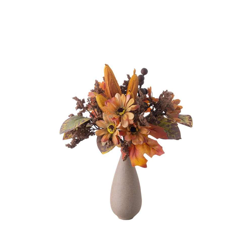 Realistic Artificial Okra Flower Bouquet - Stylish Home Decor for Weddings & Celebrations - CL62002