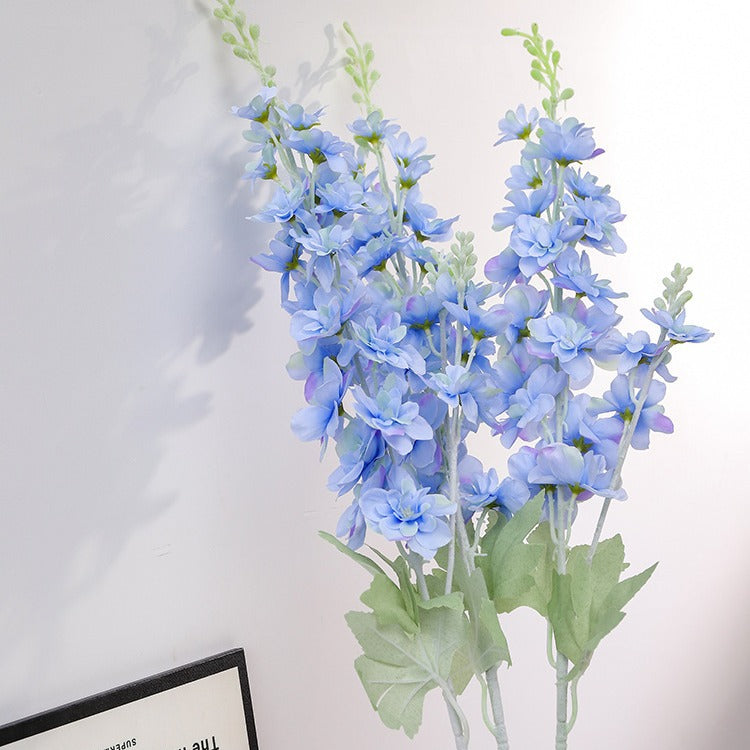 Realistic Velvet Delphinium and Hyacinth Artificial Flowers - Perfect for Home Decor, Wedding Arrangements, and Upscale Hotel Decorations