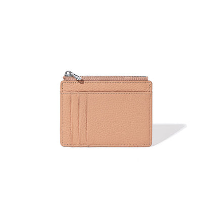 Women's Lychee Grain Top Layer Cowhide Card Holder Slim Multi Card Slots Genuine Leather ID Wallet Korean Minimalist Design for Cash and Coins