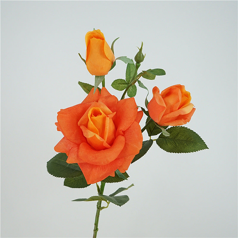 Quality Touch Soft Hydrating Rose Floral Arrangement - 3-Head Decorative Home Accent for Weddings, Events, and Photography Props