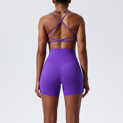 High Waisted Yoga Set Butt Lifting Shorts Sports Bra and Comfortable Yoga Pants for Fitness and Flexibility