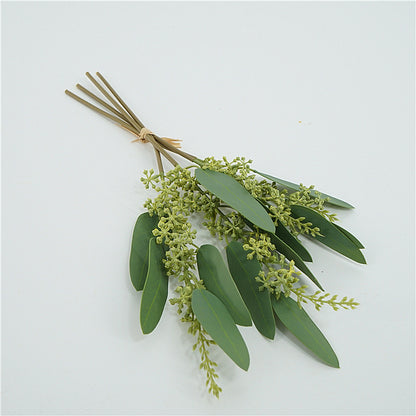 Nordic-Inspired Realistic Green Mini Eucalyptus Leaf Bundle - Perfect Home Décor Accent, Ideal for Floral Arrangements and Photography Props