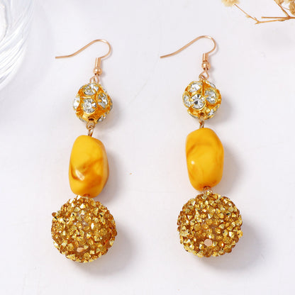 Stylish Minimalist Glittering Geometric Sphere Drop Earrings - Perfect for Christmas and Everyday Wear